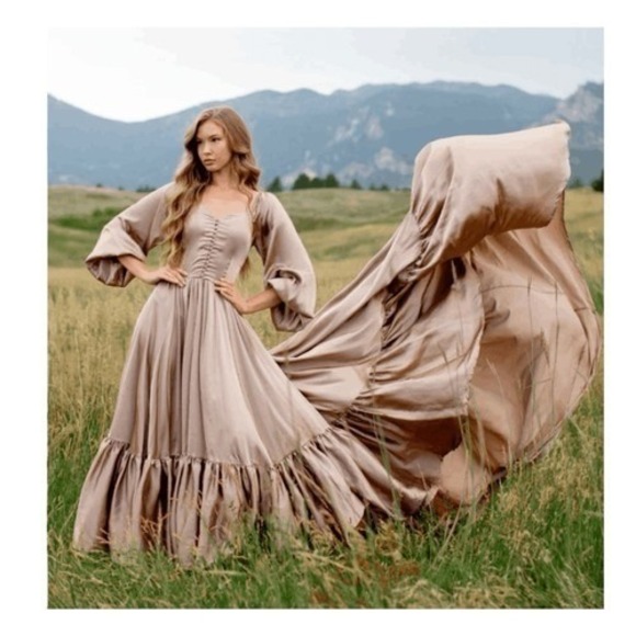 Joyfolie Lorna Impact Dress Wedding Dress Maxi Dress Stone Textured Shine M